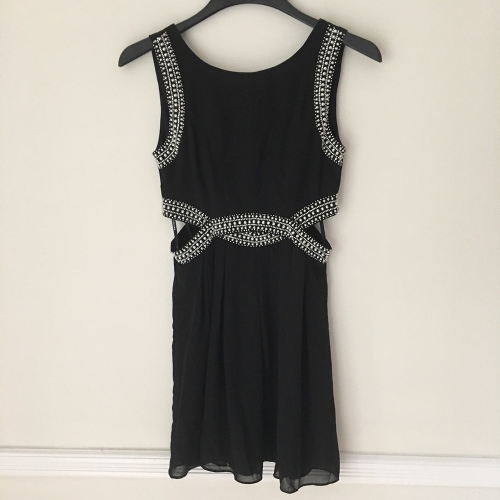 TFNC | Malaga Pearl Beaded Mini Black Dress Small - Picture 5 of 8